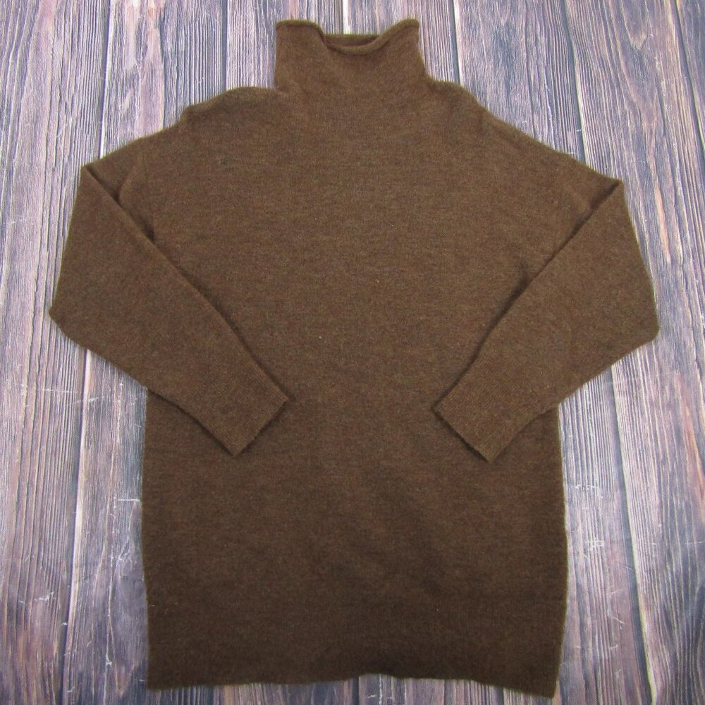 Wilfred Brown Mock Neck Long Sleeve Cozy Knit Sweater Dress Women's Size S